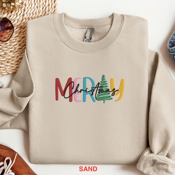 Sudadera navideña bordada, camiseta navideña bordada, camiseta navideña, sudadera navideña, sudadera navideña