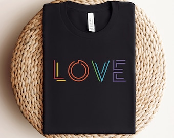 Besticktes Liebes Shirt, Besticktes Pride Shirt, Pride Shirt, Mensch rechts Shirt, schwules Lesben Shirt, Trans Ally Shirt, Regenbogen Shirt