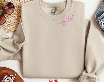 Embroidered Gigi Shirt, Embroidered Gigi Sweatshirt, Embroidered Gift For Gigi Shirt, Mothers Day Gift, Cute Mom Shirt, Gigi Shirt