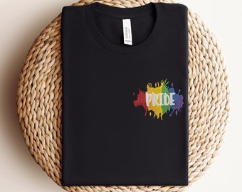 Embroidered Pride Shirt, Embroidered Rainbow Pride Shirt, Pride Shirt, Pride Festival Shirt, Gay Shirt, Trans Ally Shirt, Rainbow Shirt