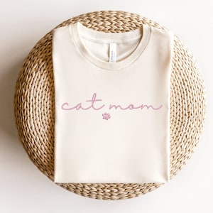 Camisa bordada da mãe do gato, camisa bordada da mãe, presente bordado para a camisa da mãe do gato, moletom bordado da mãe do gato, presente do dia das mães