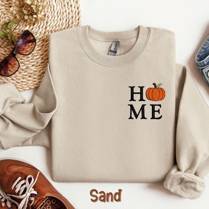 Thanksgiving Home Shirt, Thanksgiving Embroidery Sweatshirt, Embroidery Thanksgiving T-shirt, Pumpkin Shirt, Pumpkin Embroidery Shirt