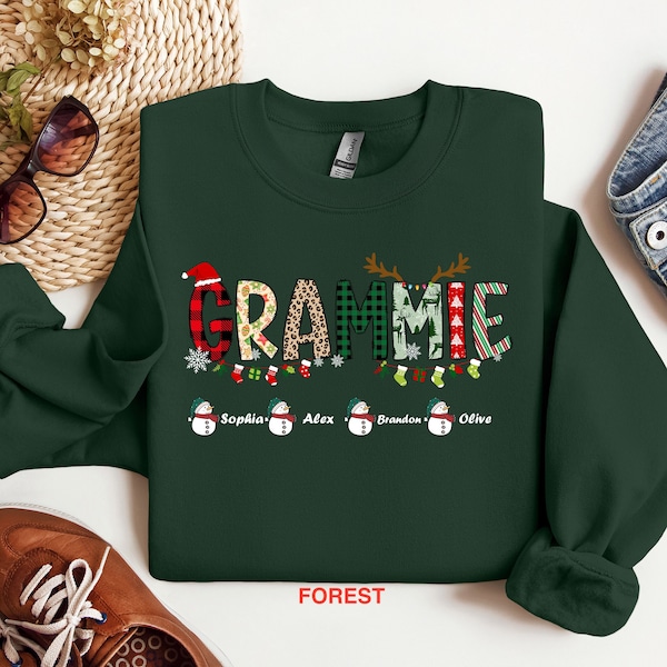 Grammie Sweatshirt, Christmas Grammie Shirt, Gift For Grammie, Custom Grandkids Name Shirt, Custom Grammie Sweatshirt, Christmas Shirt