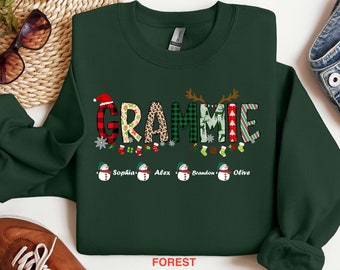 Grammie Sweatshirt, Christmas Grammie Shirt, Gift For Grammie, Custom Grandkids Name Shirt, Custom Grammie Sweatshirt, Christmas Shirt