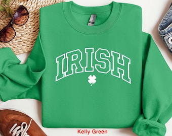 Embroidered St Patricks Day Sweatshirt, Embroidered Irish Sweatshirt, Embroidered Clover Shirt, Irish Shirt, Embroidered St Patricks Day Tee