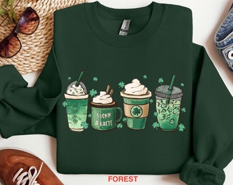 St Patricks Coffee Shirt, St Patricks Latte Shirt, Lucky Shirt, St Patricks Day Sweatshirt, Funny St Patricks Day Shirt, St Patty's Shirt