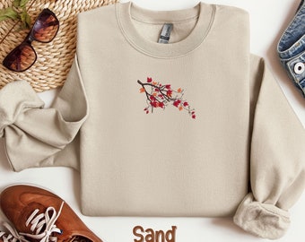 Embroidered Fall Leaves Shirt, Embroidered Fall Shirt, Fall Leaves Sweatshirt, Thanksgiving Embroidered Sweatshirt, Fall Leaves Shirt