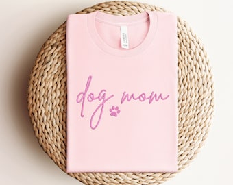 Embroidered Dog Mom Shirt, Embroidered Mom Shirt, Embroidered Gift For Dog Mom Shirt, Embroidered Dog Mom Sweatshirt, Mothers Day Gift