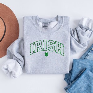 Embroidered St Patricks Day Sweatshirt, Embroidered Irish Sweatshirt, Embroidered Clover Shirt, Irish Shirt, Embroidered St Patricks Day Tee image 3