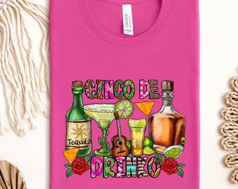 Cinco De Drinko Shirt, Margarita Sippin Shirt,Fiesta Shirt, Cinco De Mayo Shirt, Mexican Party Shirt, Hispanic Party Shirt, Happy Fiesta Tee