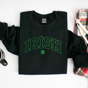 Embroidered St Patricks Day Sweatshirt, Embroidered Irish Sweatshirt, Embroidered Clover Shirt, Irish Shirt, Embroidered St Patricks Day Tee image 5