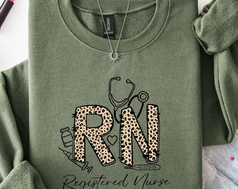 Registered Nurse Leopard Shirt, Registered Nurse T-Shirt, RN Shirt, Nurse Shirt, Cute Nurse Week Gift, Nurse Appreciation Shirt