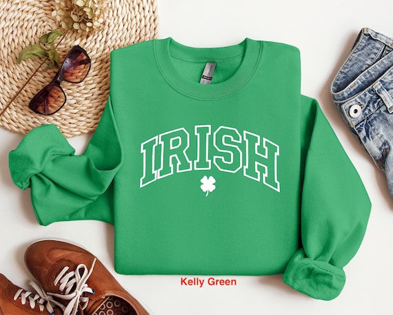 Embroidered St Patricks Day Sweatshirt, Embroidered Irish Sweatshirt, Embroidered Clover Shirt, Irish Shirt, Embroidered St Patricks Day Tee