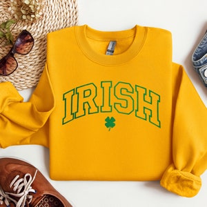 Embroidered St Patricks Day Sweatshirt, Embroidered Irish Sweatshirt, Embroidered Clover Shirt, Irish Shirt, Embroidered St Patricks Day Tee image 2