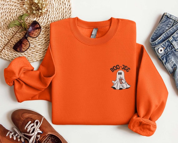 Embroidered Boo Jee Sweatshirt, Embroidered Halloween Shirt, Halloween Sweatshirt, Halloween Boo Jee Shirt, Halloween Cute Ghost Shirt