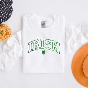 Embroidered St Patricks Day Sweatshirt, Embroidered Irish Sweatshirt, Embroidered Clover Shirt, Irish Shirt, Embroidered St Patricks Day Tee image 4