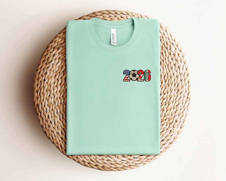 Embroidered 2026 Soccer Shirt, Football Lover Tee, USA Mexico Canada World Championship 2026 T-Shirt, Soccer Fan Gift, Unisex Game Day Shirt image 2