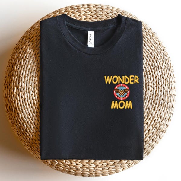 Embroidered Wonder Mom T-shirt, Embroidered Mom Shirt, Embroidered Gift For Mom, Mothers Day Gift, Cute Mom Sweatshirt, Wonder Mom T-shirt