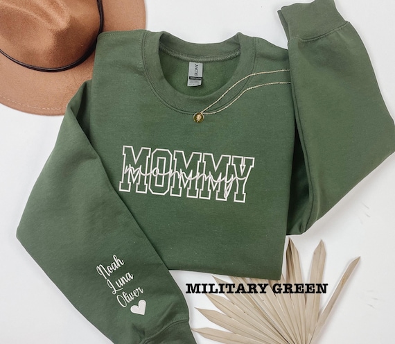 Embroidered Mommy Sweatshirt, Embroidered Custom Name Shirt, Embroidered Gift For Mommy Shirt, Mothers Day Gift, Cute Mommy Crew Neck Tee