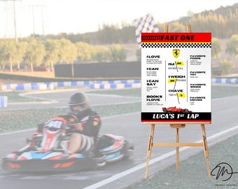 First Year Baby Milestone Poster | First Birthday | Instant Digital Download | Formula 1 Theme