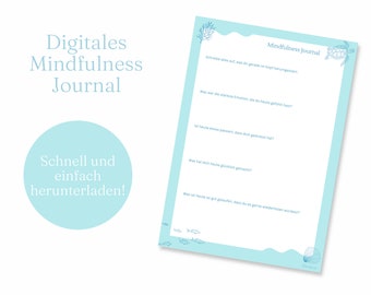 Journal de pleine conscience allemand | Planificateur de pleine conscience | Produits numériques Allemand