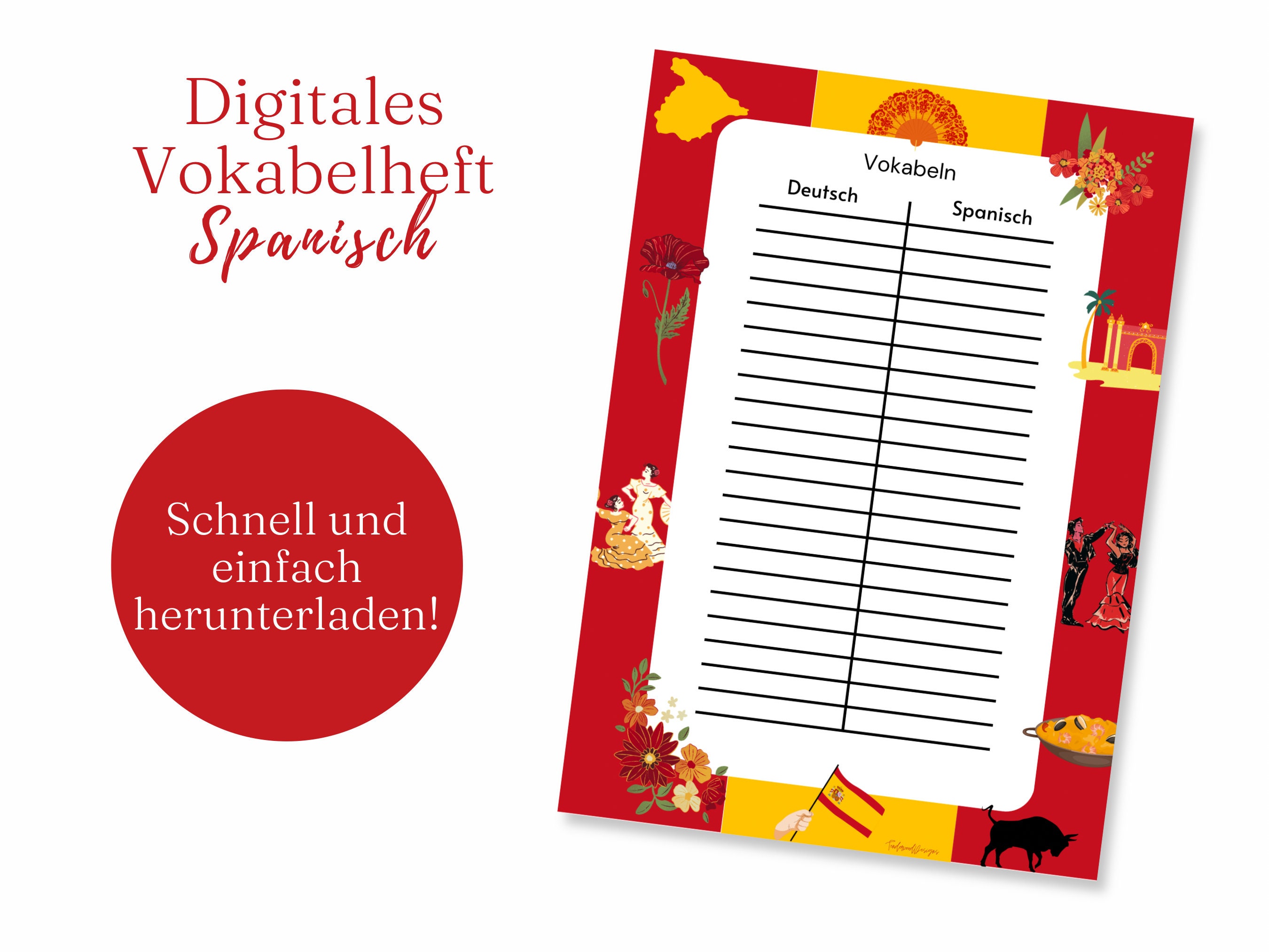 Digital Vocabulary Book Spanish Template Goodnotes - Etsy 