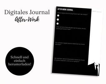 Journal numérique après le travail | Réflexion sur l'heure de fermeture | Modèle GoodNotes | Agenda numérique pour iPad