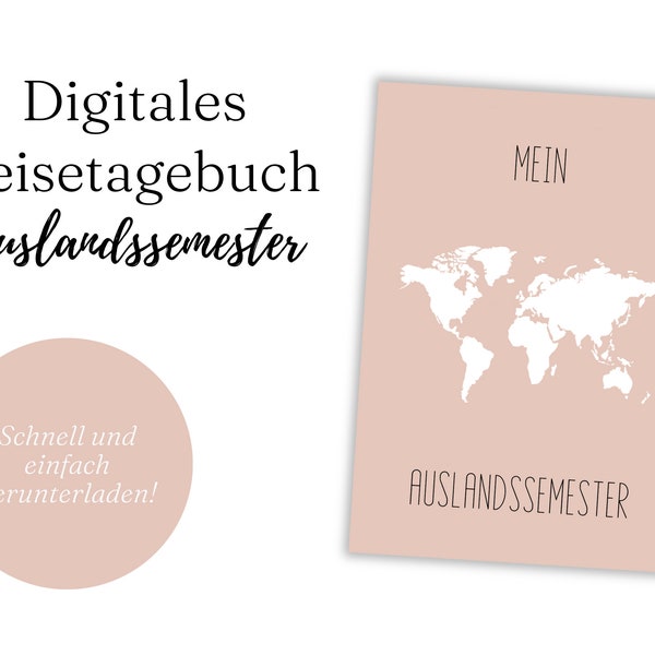 Digitales Reisetagebuch für dein Auslandssemester | Auslandssemester Geschenk | Erasmus  | Reisejournal Vorlage Goodnotes | iPad Download