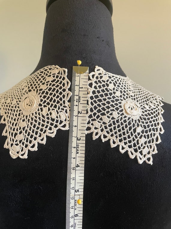 Vintage Detachable Lace Collar. Ecru cotton colla… - image 6