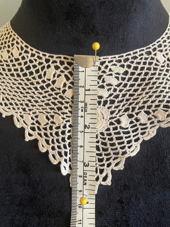 Vintage Detachable Lace Collar. Ecru cotton colla… - image 4