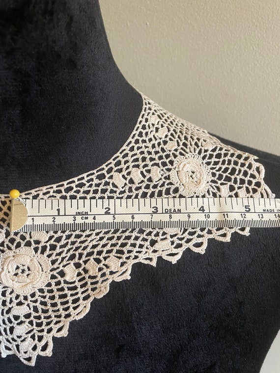 Vintage Detachable Lace Collar. Ecru cotton colla… - image 3