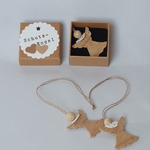 Schutzengel in kleiner Schachtel, Weihnachtsengel, Holzengel, Engel, Holzdekoration, Geschenk, Aufmunterung, Wunsch