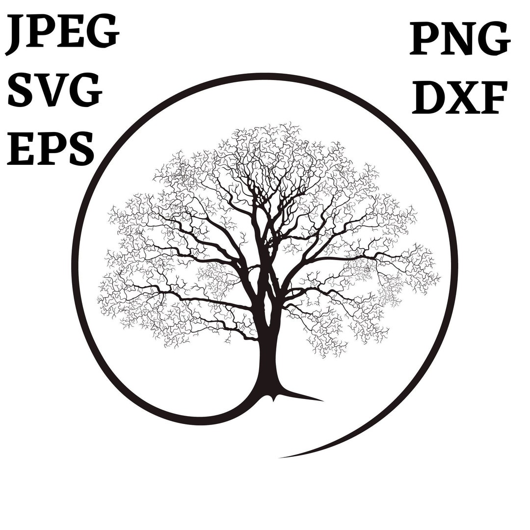Tree Open, Digital Tree Instant Download SVG PNG EPS Jpeg Dxf Digital ...