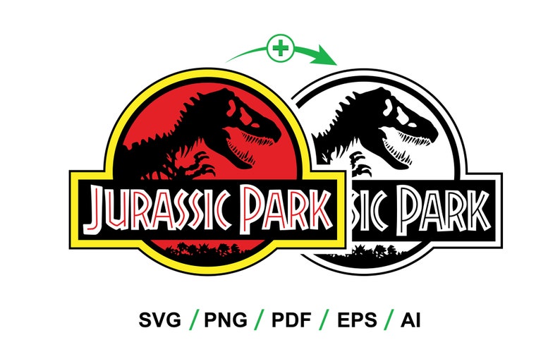 Logo Jurassic Park Classic : Couleur Noir svg, png, pdf, eps, ai image 1