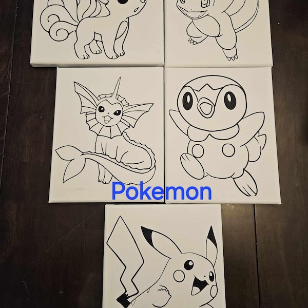 Kid's Canvas Paint Kit- Pokemon 1