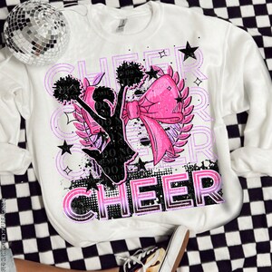 Cheer Stacked Neon DTF Transfer, Cheering DTF Transfer, Cheer DTF Transfer