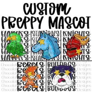 Custom Preppy Mascot DTF Transfer