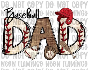 Baseball Dad DTF Transfer: Ready To Press