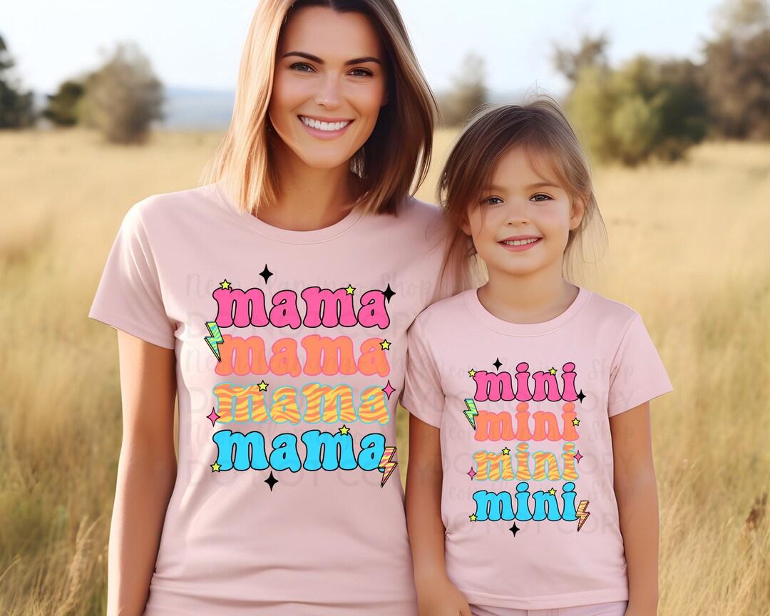 Mama & Mini Retro DTF Transfer: Matching Shirt Prints - Etsy