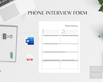 PHONE INTERVIEW FORM