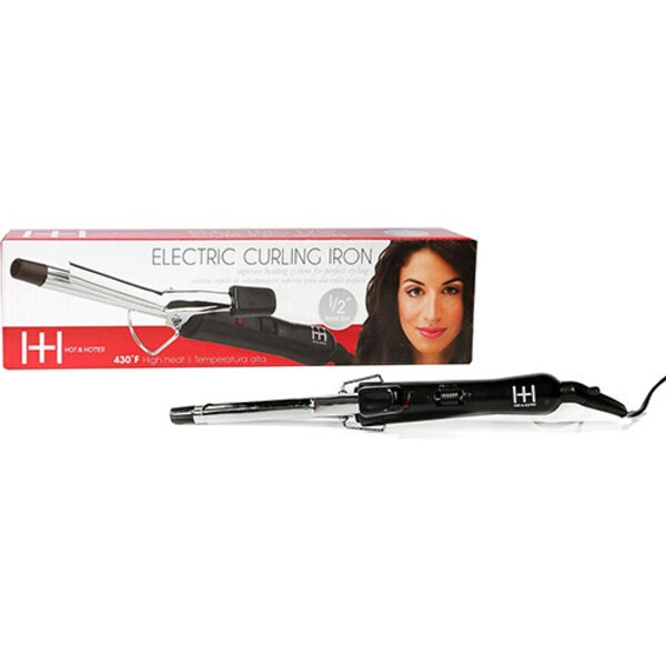 Annie Hot & Hotter Electrical Silver Curling Iron 1/2" Black #5817