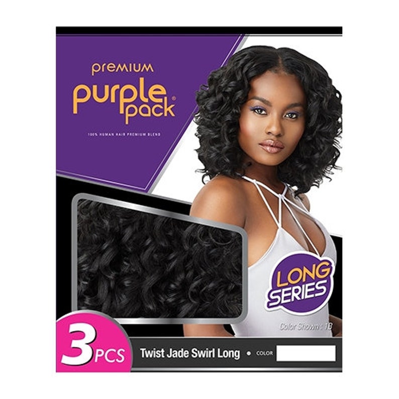 Human Hair Blend Purple Pack Long 3pcs Twist Jade Swirl Long Etsy