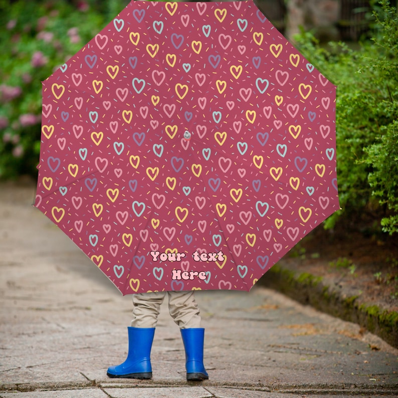 Personalized Name Umbrella, Valentine's Day Umbrella for Girls, Cute