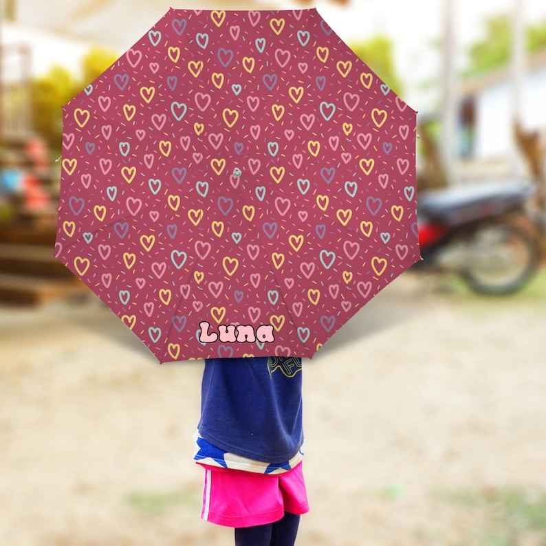 Personalized Name Umbrella, Valentine's Day Umbrella for Girls, Cute
