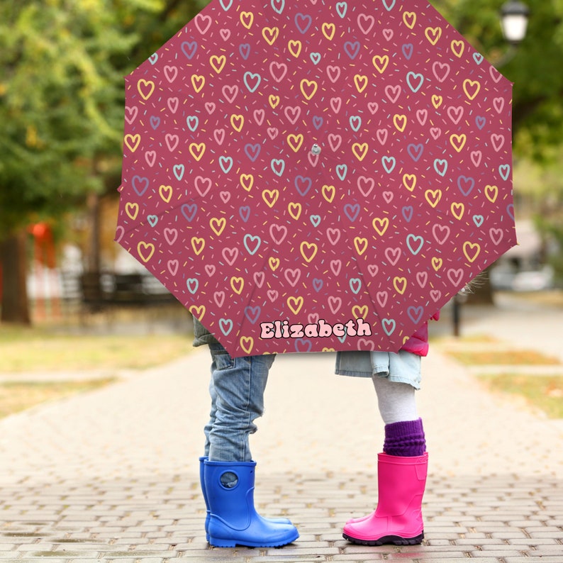 Personalized Name Umbrella, Valentine's Day Umbrella for Girls, Cute