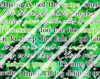 Gravity Lyrics Seamless Pattern