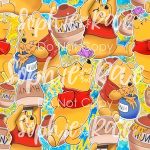 Honey Bear Seamless Pattern
