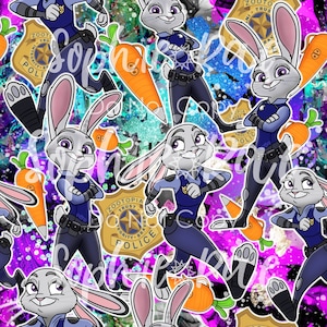 Bunny Cop Seamless Pattern