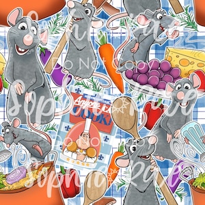 Rat Chef Seamless Pattern