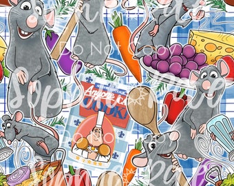 Rat Chef Seamless Pattern